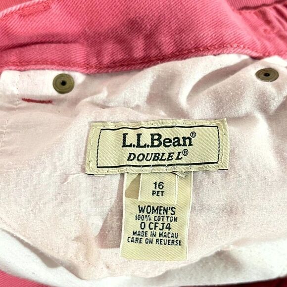 L.L.‎ Bean Double L Womens Capri Pants Pink Cotton Size 16 Petite - Picture 2 of 8